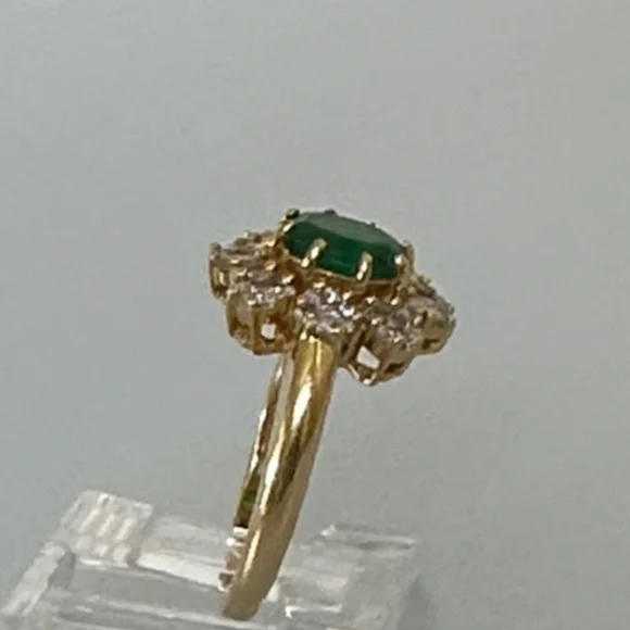 EFFY 14k Diamonds real emerald real solid Gold and Green Gemstone Ring - Picture 2 of 9